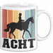 Tasse Geschenk Acht Retro Pferd Design Becher Weiß Trendation