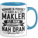 Makler Tasse Geschenk Niemand Ist Perfekt Immobilien Makler Geschenkidee Blau Trendation