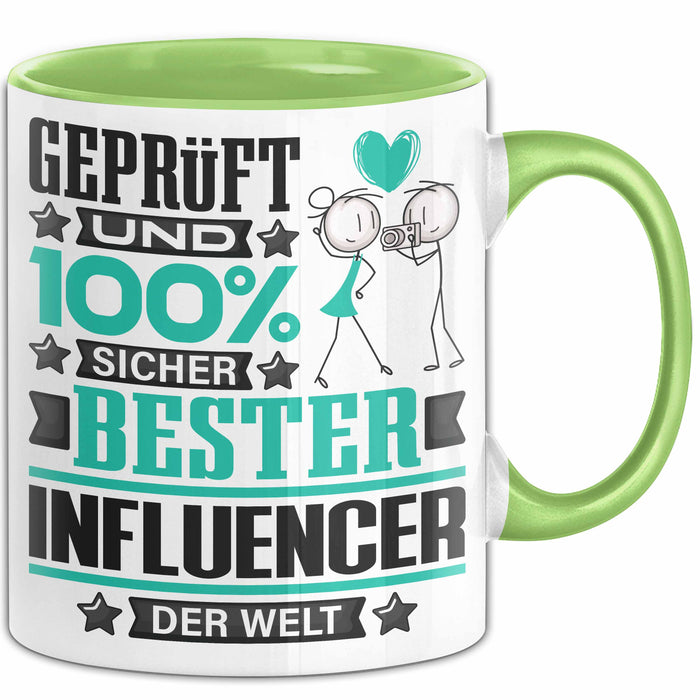 Influencer Geschenk Lustiger Spruch für Influencer Geschenkidee Bester Influencer Der Welt Grün Trendation