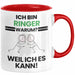 Ringer Geschenk Tasse Lustiger Spruch Ich Bin Ringer Warum Weil Ich Es Kann Geschenkidee Bester Ringer Geburtstag Kaffee-Becher Rot Trendation