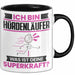Hürdenläufer Tasse Geschenk für Hürdenläufer Geburtstag Lustiger Spruch Kaffee-Becher Was Ist Deine Superkraft Schwarz Trendation