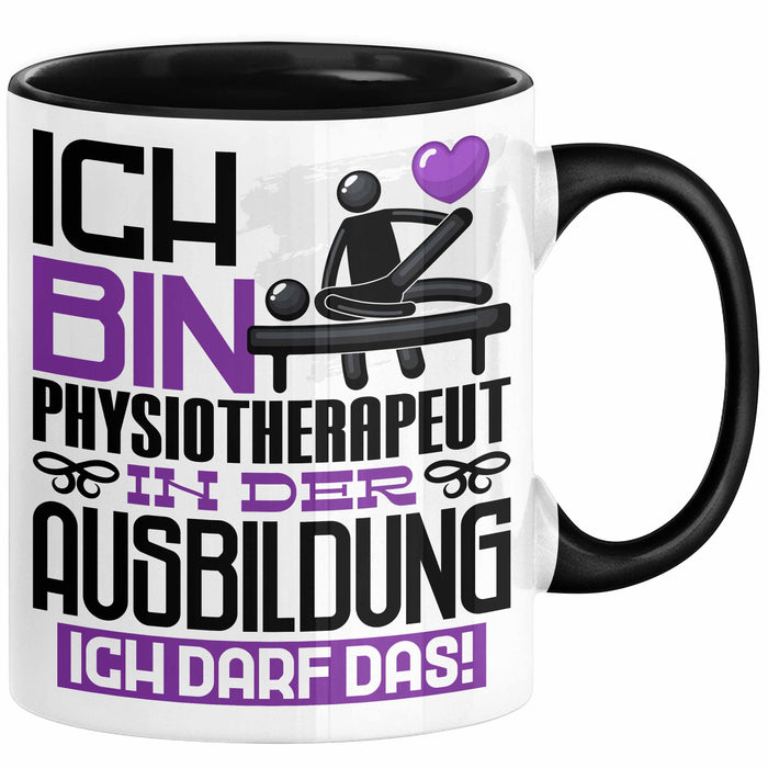 Physiotherapeut Ausbildung Tasse Geschenk Ich Bin Physiotherapeut In Der Ausbildung Ich Darf Das Geschenkidee Spruch Schwarz Trendation