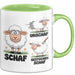 Schaf Tier Bauer Sarkasmus Tasse Becher Geschenk Lustige Geschenkidee Spruch Schaf Unschaf Gestochen Schaf Grün Trendation