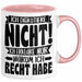 Lustige Tasse Besserwisser Mit Spruch Ich Diskutiere Nicht Ich Erkläre Nur Warum Ich Recht Habe Kaffee-Becher Sprüche Geschenkidee Kollege Rosa Trendation