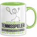 Tennisspieler Geschenk Tasse Ich Bin Tennisspieler Aber Sag Doch Einfach Superheld Lustige Geschenkdiee für Tennisspieler Kaffee-Becher Grün Trendation