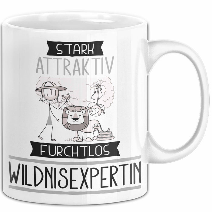 Wildnisexpertin Tasse Geschenk Becher Stark Attraktiv Furchtlos Wildnisexpertin Lustige Geschenkidee Weiß Trendation