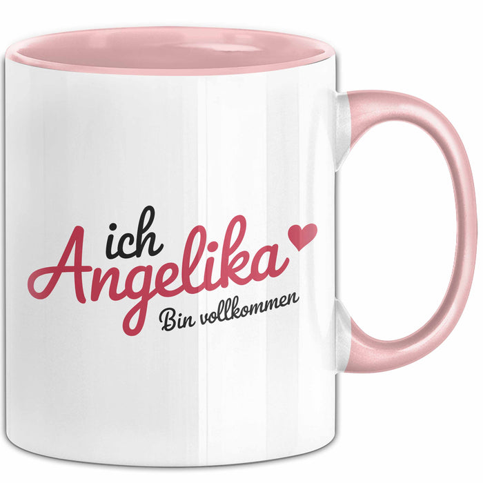 Angelika Tasse Geschenk Ich Bin Vollkommen Angelika Geschenkidee Geburtstag Rosa Trendation