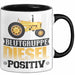 Auto Tasse Geschenk Blutgruppe Positiv Traktor Spruch Geschenkidee bagger Schwarz Trendation