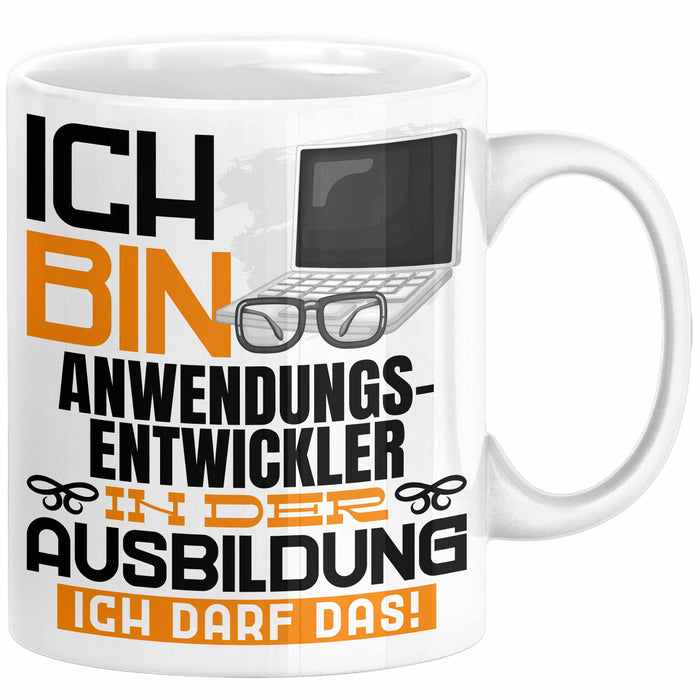 Anwendungsentwickler Ausbildung Tasse Geschenk Ich Bin Anwendungsentwickler In Der Ausbildung Ich Darf Das Geschenkidee Spruch Weiß Trendation