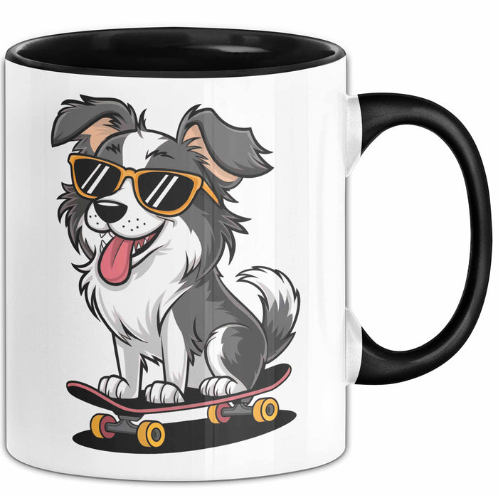 Hund Tierliebhaber Skateboard Tasse Geschenk Lustige Geschenkidee Spruch Schwarz Trendation