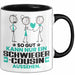 Schwiegercousin Geschenk Tasse So Gut Kann Nur Ein Schwiegercousin Aussehen Geschenkidee Kaffee-Becher Schwarz Trendation