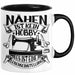 Nähen Geschenk Tasse Geschenkidee Frauen Nähen Ist Kein Hobby Es Ist Eine Lebenseinstellung Schwarz Trendation