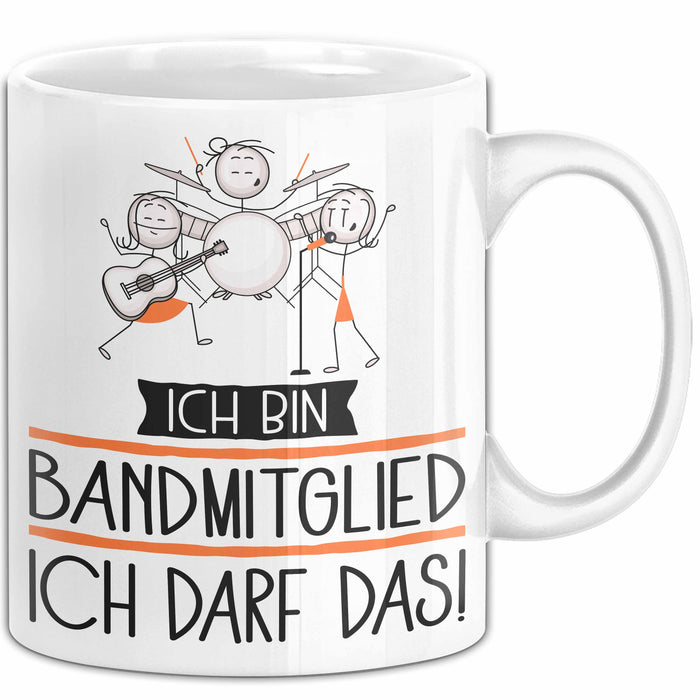 Geschenk für Bandmitglied Tasse Lustige Geschenkidee Geburtstag Ich Bin Bandmitglied Ich Darf Das Weiß Trendation