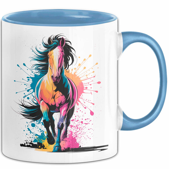 Pferde Tierliebhaber Tasse Geschenk Lustige Geschenkidee Spruch Blau Trendation