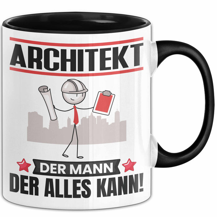 Architekt Tasse Geschenk für Architekt Der Mann Der Alles Kann Geschenkidee zum Geburtstag Schwarz Trendation