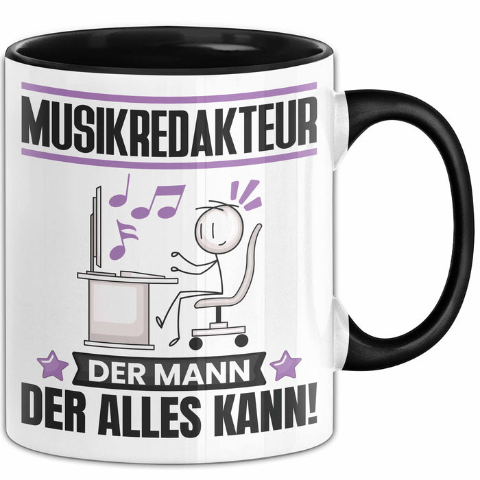 Musikredakteur Tasse Geschenk für Musikredakteur Der Mann Der Alles Kann Geschenkidee zum Geburtstag Schwarz Trendation