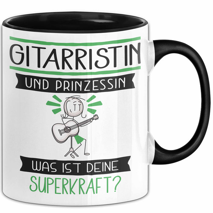 Gitarristin Und Prinzessin Tasse Geschenk Für Eine Gitarristin Geburtstag Was Ist Deine Superkraft Trendation