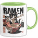 Katzen Tierliebhaber Tasse Geschenk Lustige Geschenkidee Spruch Katze Isst Ramen Nudeln Grün Trendation