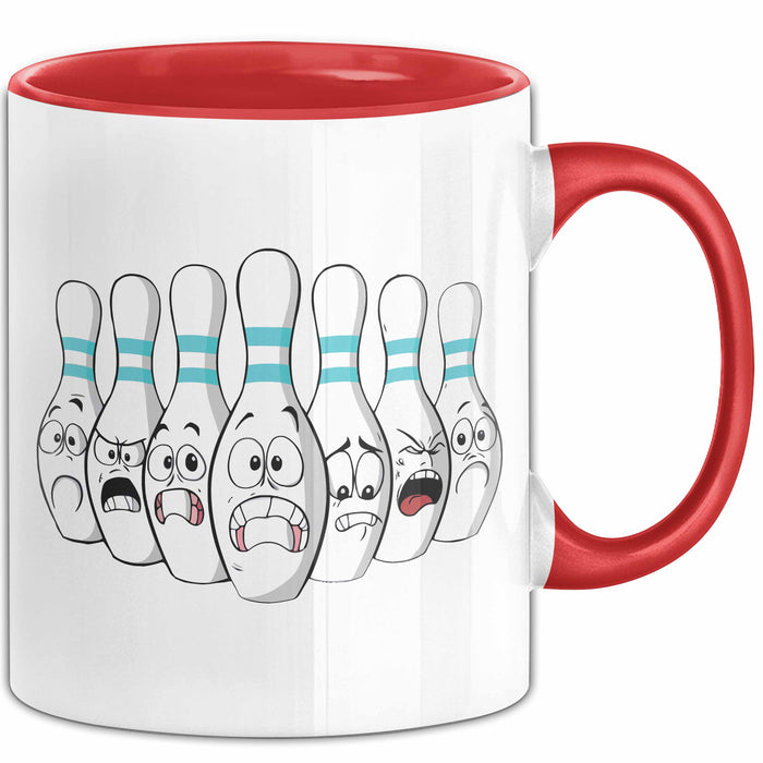 Bowling Tasse Geschenk Bowling-Spieler Geschenkidee Rot Trendation