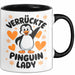 Pinguin Tier Tasse Geschenk Lustige Geschenkidee Spruch Verrückte Pinguin Lady Schwarz Trendation