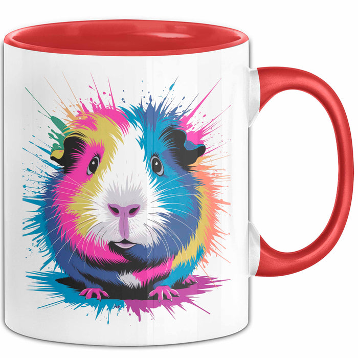 Buntes Meerschweinchen Tierliebhaber Tasse Geschenk Lustige Geschenkidee Spruch Rot Trendation