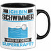 Schwimmer Tasse Geschenk für Schwimmer Geburtstag Lustiger Spruch Kaffee-Becher Was Ist Deine Superkraft Schwarz Trendation