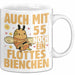 55. Geburtstag Tasse Geschenk Frauen Mutter Lustig Auch mit 55 Noch Ein Flottes Bienchen Kaffee-Becher Weiß Trendation