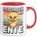 Ente Tier Tasse Geschenk Lustige Geschenkidee Spruch Psychisch Am Ente Rot Trendation