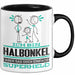 Halbonkel Geschenk Tasse Ich Bin Halbonkel Aber Sag Doch Einfach Superheld Lustige Geschenkdiee für Halbonkel Kaffee-Becher Schwarz Trendation