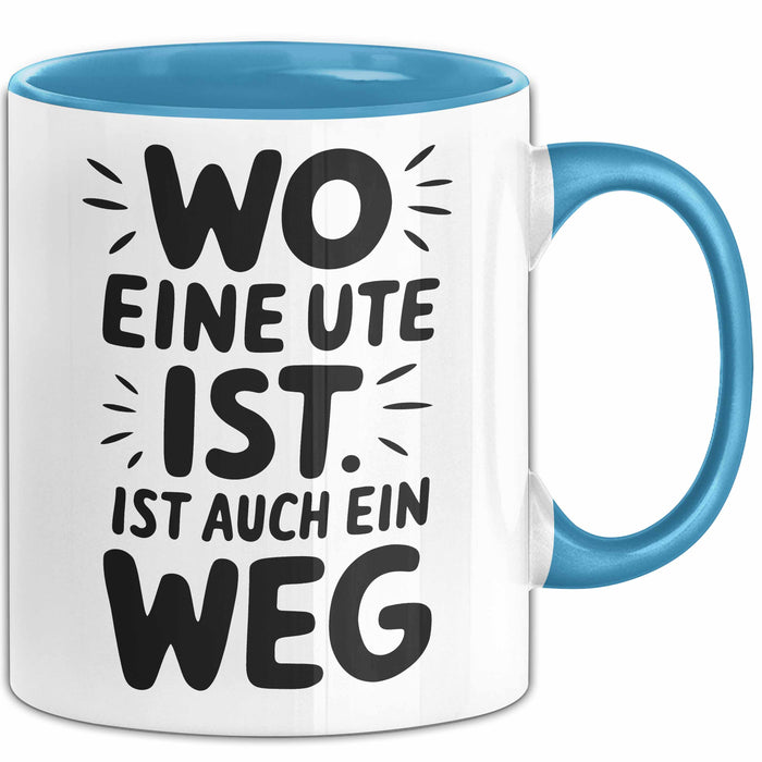 Ute Tasse Geschenk Wo Eine Ute Ist Ist Auch Ein Weg Geschenkidee Becher mit Name Blau Trendation