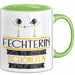 Fechterin Weil Es Keinen Schöneren Beruf Gibt Tasse Geschenk für Eine Fechterin Lustig Grün Trendation