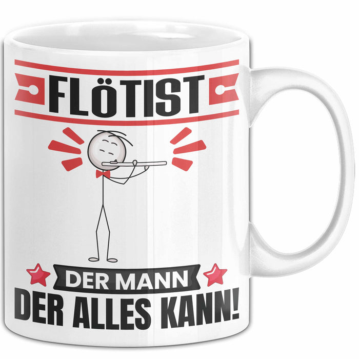 Flötist Tasse Geschenk für Flötist Der Mann Der Alles Kann Geschenkidee zum Geburtstag Weiß Trendation