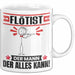 Flötist Tasse Geschenk für Flötist Der Mann Der Alles Kann Geschenkidee zum Geburtstag Weiß Trendation
