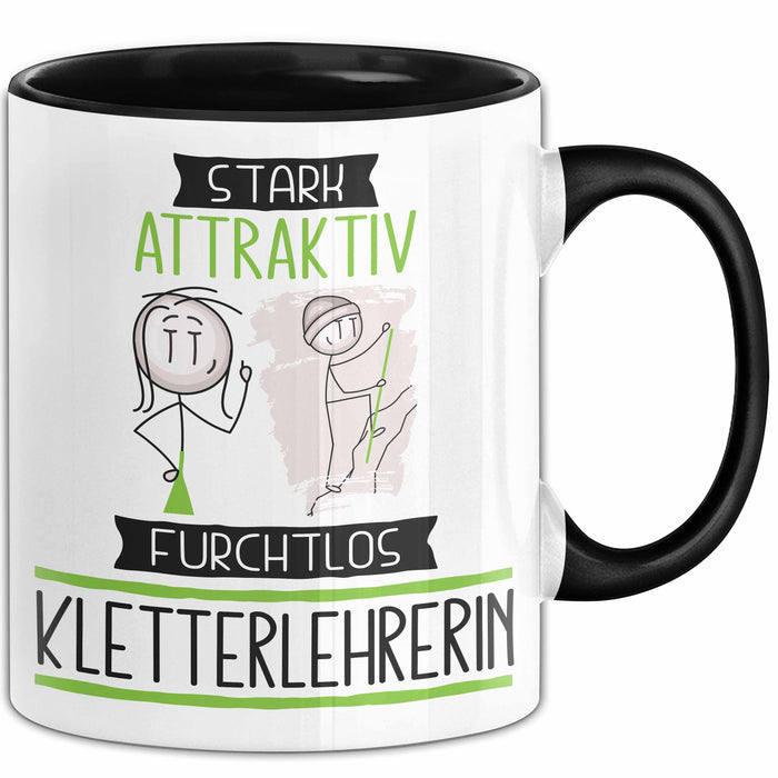 Kletterlehrerin Tasse Geschenk Becher Stark Attraktiv Furchtlos Kletterlehrerin Lustige Geschenkidee Trendation