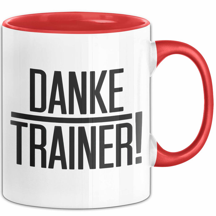Fußballtrainer Fußballteam Tasse Geschenk Lustige Geschenkidee Spruch Danke Trainer Rot Trendation