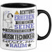 Musiktechniker Geschenk Tasse Lustiger Spruch Erheben Sie Sich Der Musiktechniker Betritt den Raum Schwarz Trendation