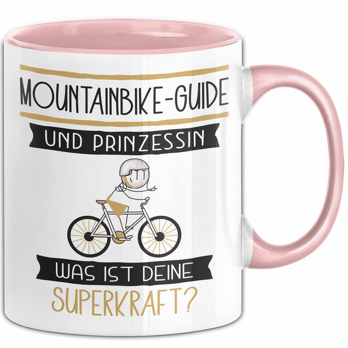 Mountainbike-Guide Und Prinzessin Tasse Geschenk Für Eine Mountainbike-Guide Geburtstag Was Ist Deine Superkraft Rosa Trendation