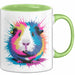 Buntes Meerschweinchen Tierliebhaber Tasse Geschenk Lustige Geschenkidee Spruch Grün Trendation