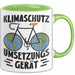 Fahrradfahrer Tasse Geschenk Klimaschutz Umsetzungsgerät Geschenkidee Umweltschutz Klimafreundlich Becher Grün Trendation