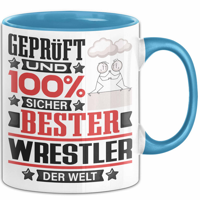 Wrestler Geschenk Lustiger Spruch für Wrestler Geschenkidee Bester Wrestler Der Welt Blau Trendation
