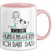 Geschenk für Hundennäherin Tasse Lustige Geschenkidee Geburtstag Ich Bin Hundennäherin Ich Darf Das Rosa Trendation