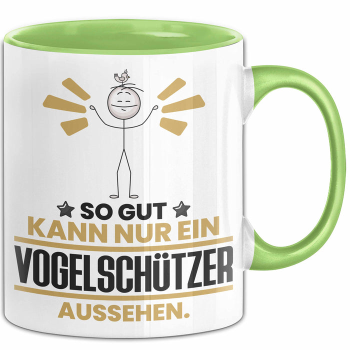 Vogelschützer Geschenk Tasse So Gut Kann Nur Ein Vogelschützer Aussehen Geschenkidee Kaffee-Becher Grün Trendation