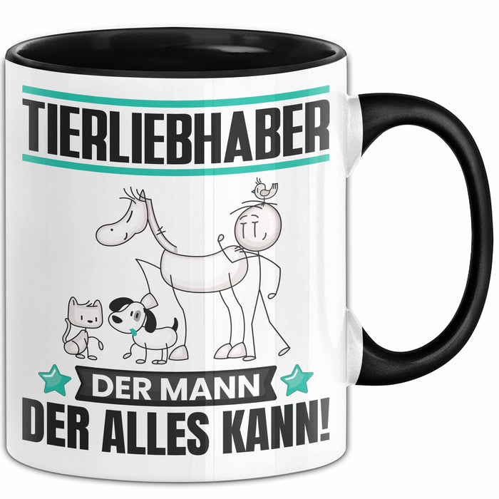 Tierliebhaber Tasse Geschenk für Tierliebhaber Der Mann Der Alles Kann Geschenkidee zum Geburtstag Schwarz Trendation