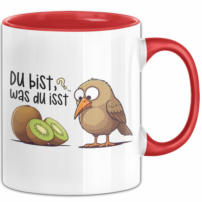 Kiwi Tasse Geschenk Du Bist Was Du Isst Geschenkidee Rot Trendation