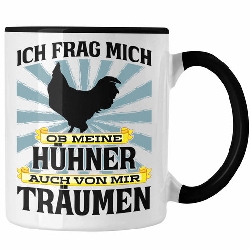 Trendation - Landwirt Spruch Geschenk Tasse Landwirtschaft Geschenke für Männer Traktor Spruch Kaffeetasse Hühner-Flüsterer Bauer Schwarz Trendation