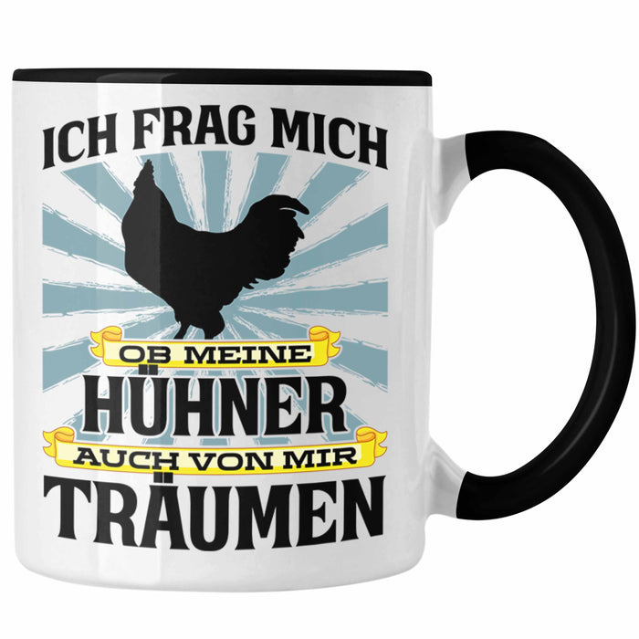 Trendation - Landwirt Spruch Geschenk Tasse Landwirtschaft Geschenke für Männer Traktor Spruch Kaffeetasse Hühner-Flüsterer Bauer Schwarz Trendation