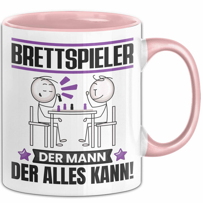 Brettspieler Tasse Geschenk für Brettspieler Der Mann Der Alles Kann Geschenkidee zum Geburtstag Rosa Trendation