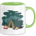 Camper Tasse Geschenkidee für Zeltleben Entdecker Grün Trendation