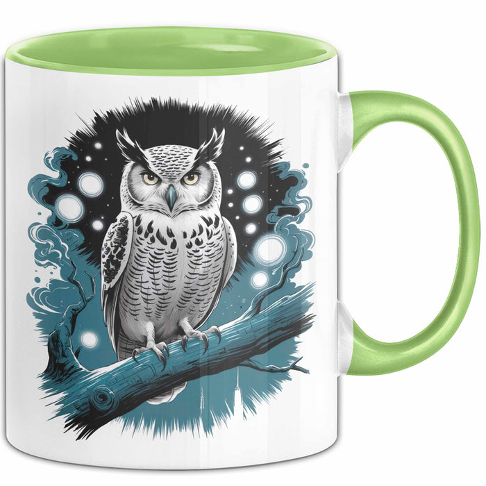 Eule Tierliebhaber Tasse Geschenk Lustige Geschenkidee Spruch Grün Trendation