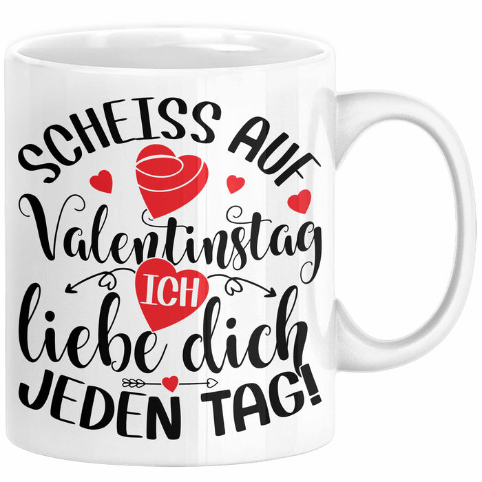 Valentinstag Tasse Geschenk für Ihn Sie Männer Für Paare Freundin Geschenkidee Kaffee-Becher Liebe Ich Liebe dich Jeden Tag Weiß Trendation